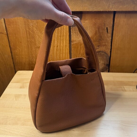 Italian Leather Mini Bow Bag (Cognac) - Picture 13 of 13